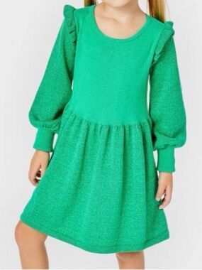 Lilly Pulitzer Girls Caila Sweater Dress in Botanical Green Metallic Size S